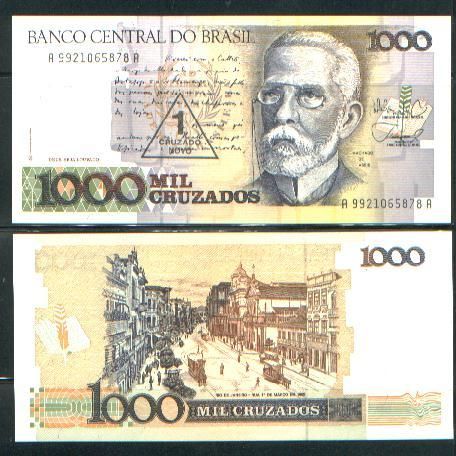 C-194 X 10 Cédulas 1000 Cruzados 1988 Fe