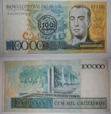 Cédula Nota 100.000 Cem Mil Cruzeiros - Juscelino Kubitschek